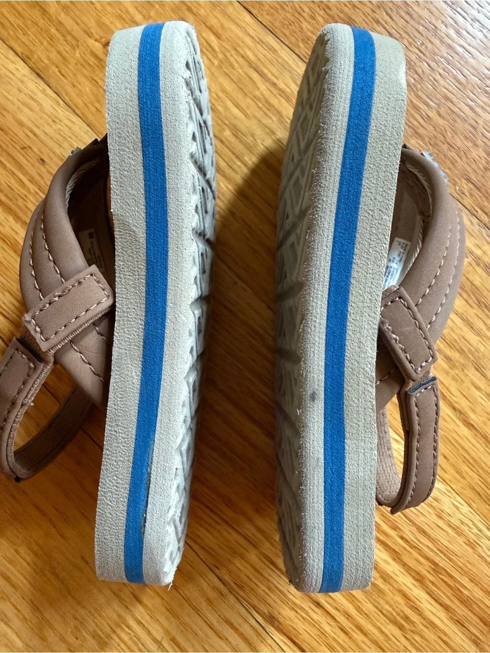 Reef Kids Brown Flip Flop Sandals with Blue Palm Print